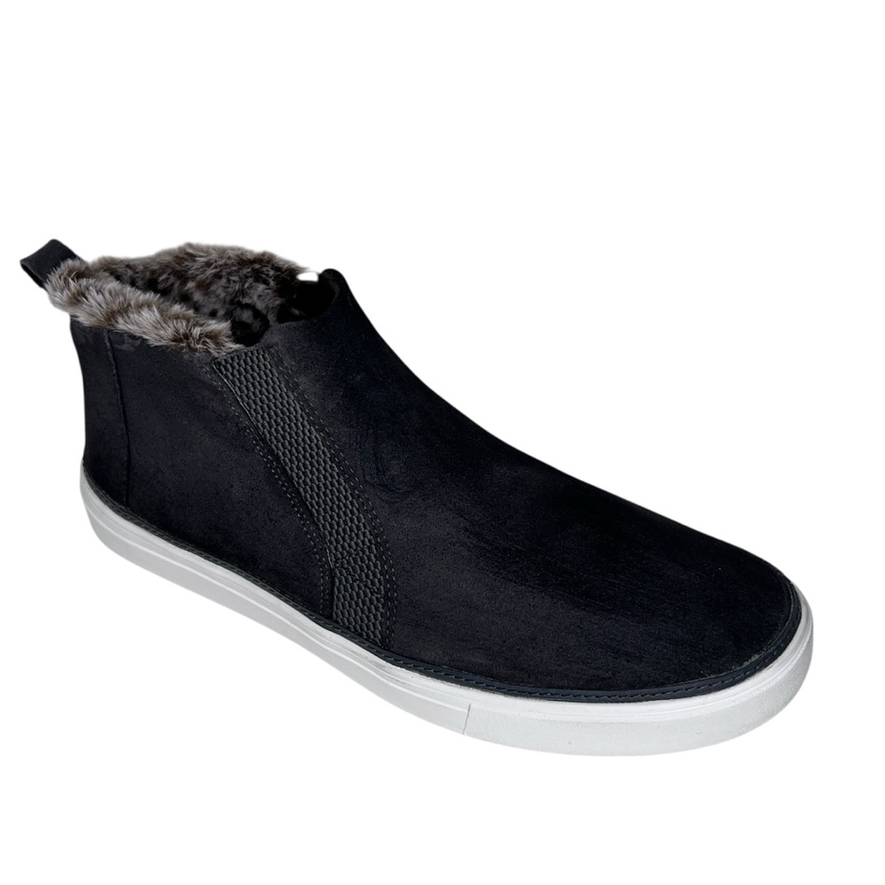 TOMS Women's Bryce Charcoal Gray Faux Fur Lining Suede Slip On Sneakers Size 11